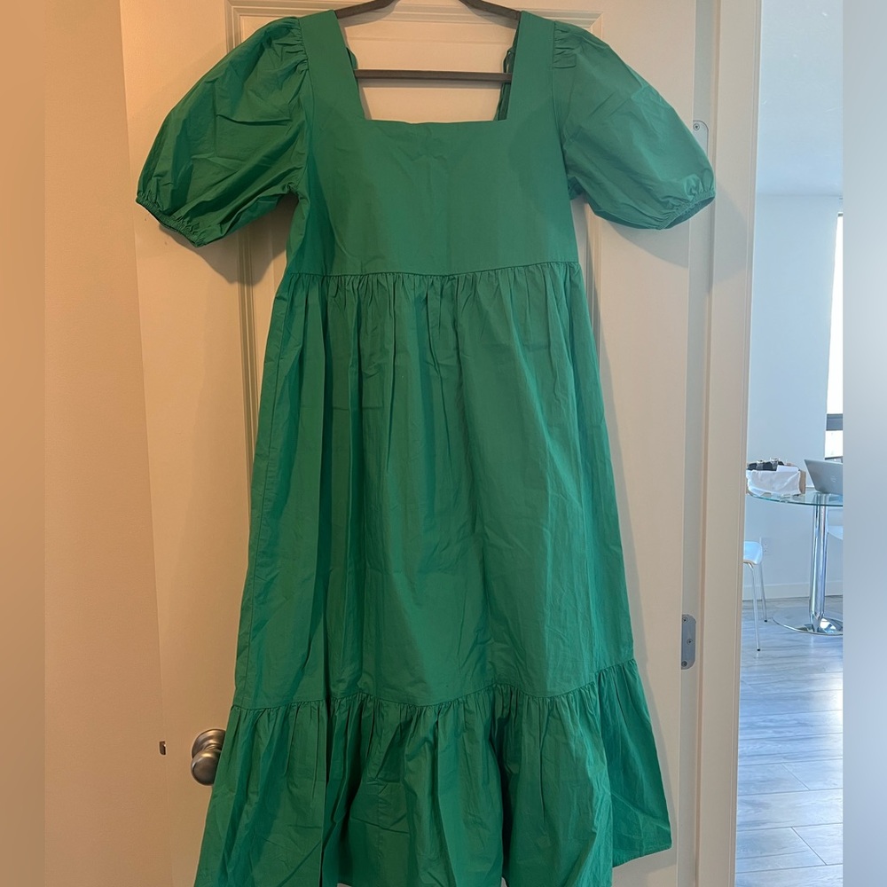 OAK + FORT Green Tiered Ruffled Sundress - Picture 1 of 3